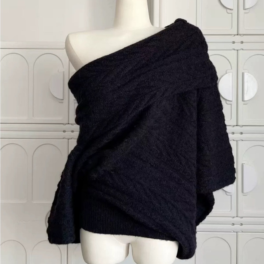 Elegant Black Off-Shoulder Sweater